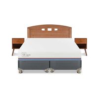 Cama Americana CIC Base Dividida 2 Plazas Excellence Plus + Respaldo + 2 Veladores New Gales