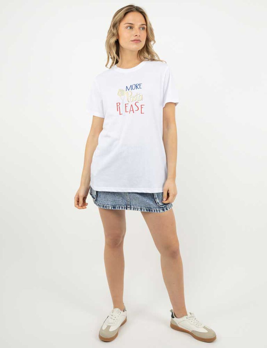 Polera Con Estampado Manga Corta Mujer Icono