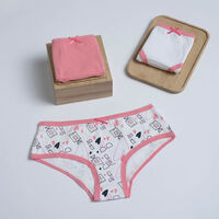 Pack 3 Pantaletas Niña Intime Rosado, Verde