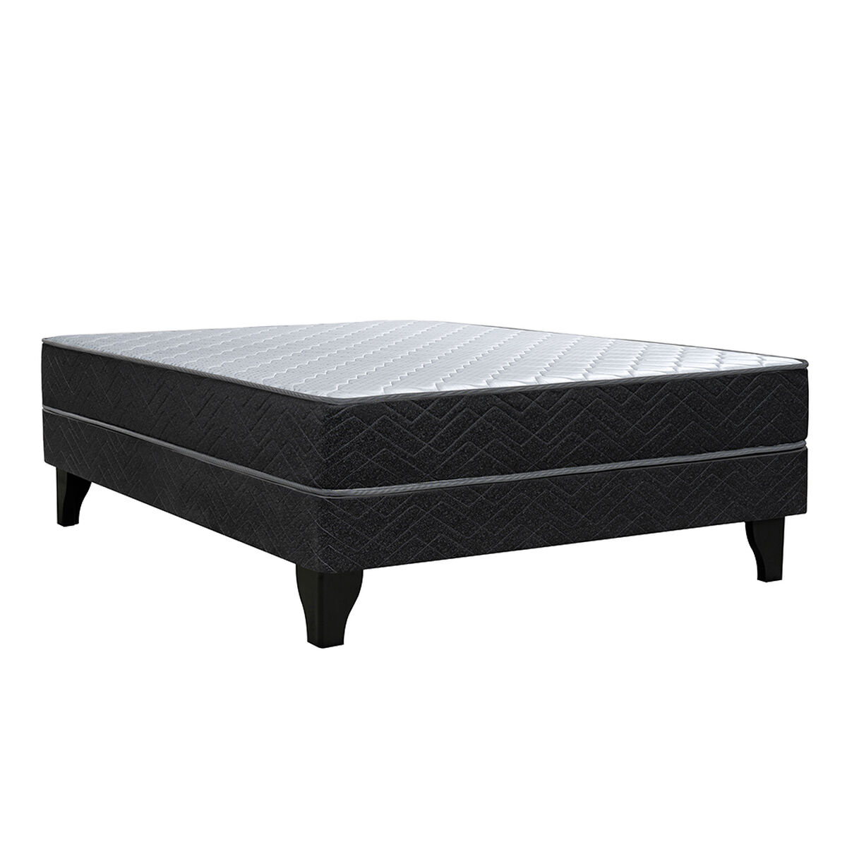 Combo Celta Cama Europea 2 Plazas Cádiz 190 x 150 cm + Respaldo + 2 Veladores Casanova 2 Plazas Jequitiba