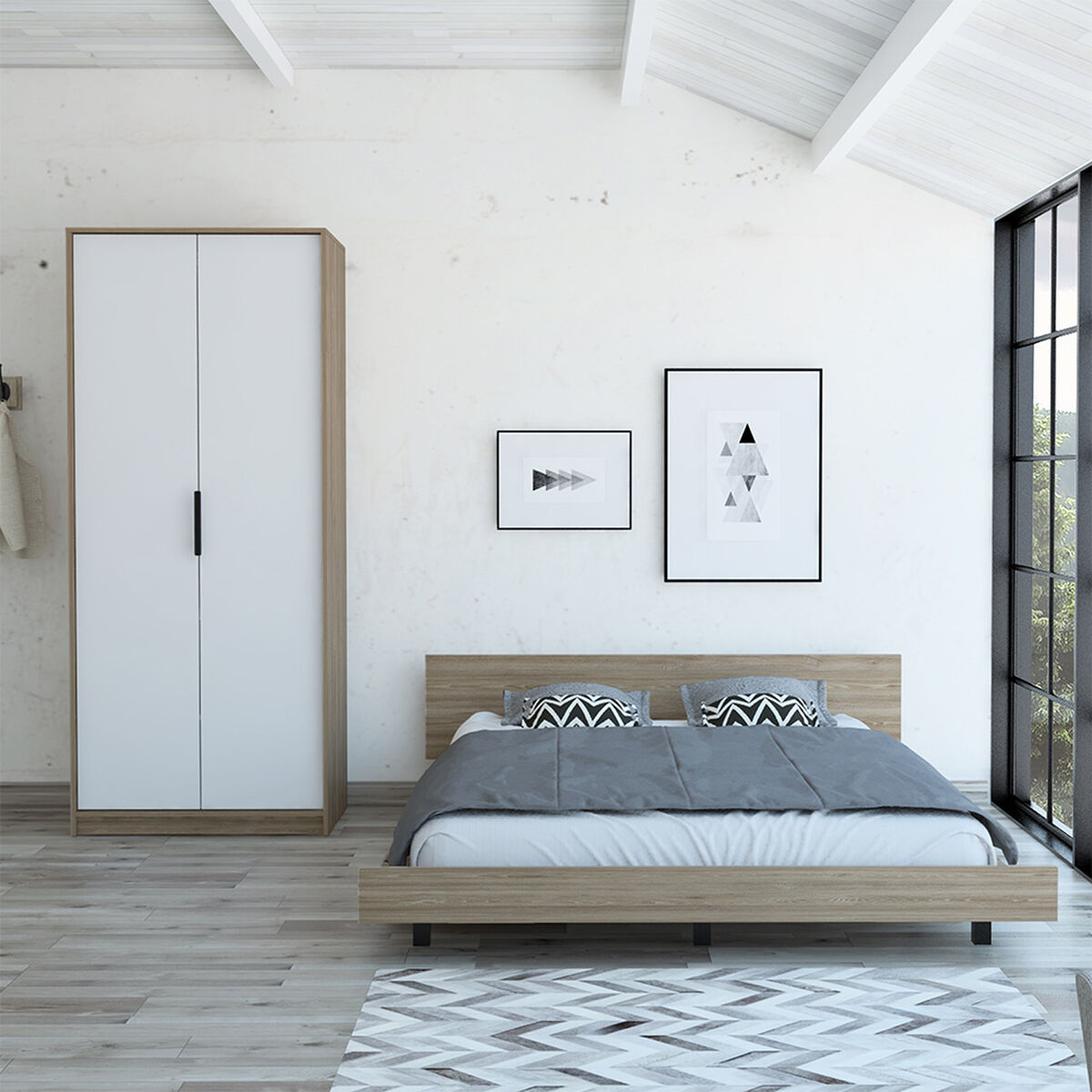 Cama 2 Plazas + Clóset 2 Puertas