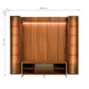Rack TV 70" + Panel Neon Float Led + 2 Vitrinas Decocasa Canela