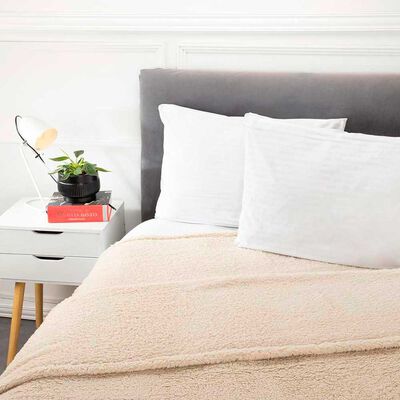 Imagen 2 del producto Frazada Sherpa Color Casanova 2 Plazas Crudo, Marengo, Terra