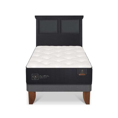 Imagen 1 del producto Cama Europea CIC 1,5 Plazas Premium + Respaldo Torino Negro
