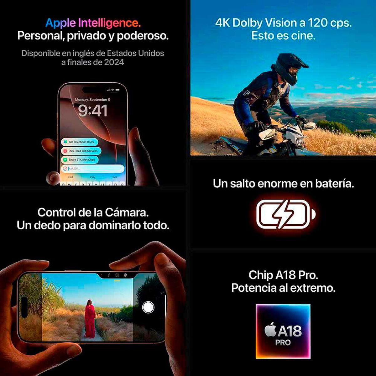 Apple iPhone 16 Pro Max 256GB Negro Titanio 6,9"