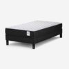 Combo Cama Europea Rosen 1,5 Plazas Wave + Respaldo + Velador Casanova 1,5 Plazas Gris