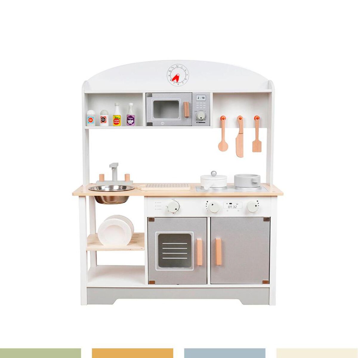 Cocina de Juguete Infantil Madera 11 Accesorios Band&uacute;