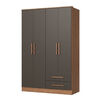 Closet Vekkahome Americano 4 Puertas 2 Cajones Grafito