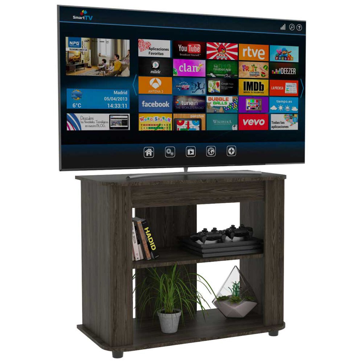Rack TV Hasta 46" + Mesa de Centro TuHome Optimus Co&ntilde;ac