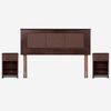 Cama Europea Rosen Base Dividida 2 Plazas Indie + Respaldo + 2 Veladores Rachel