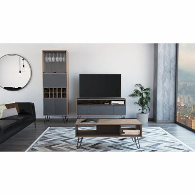 Combo Mesa de Centro + Rack + Bar  TuHome Vassel