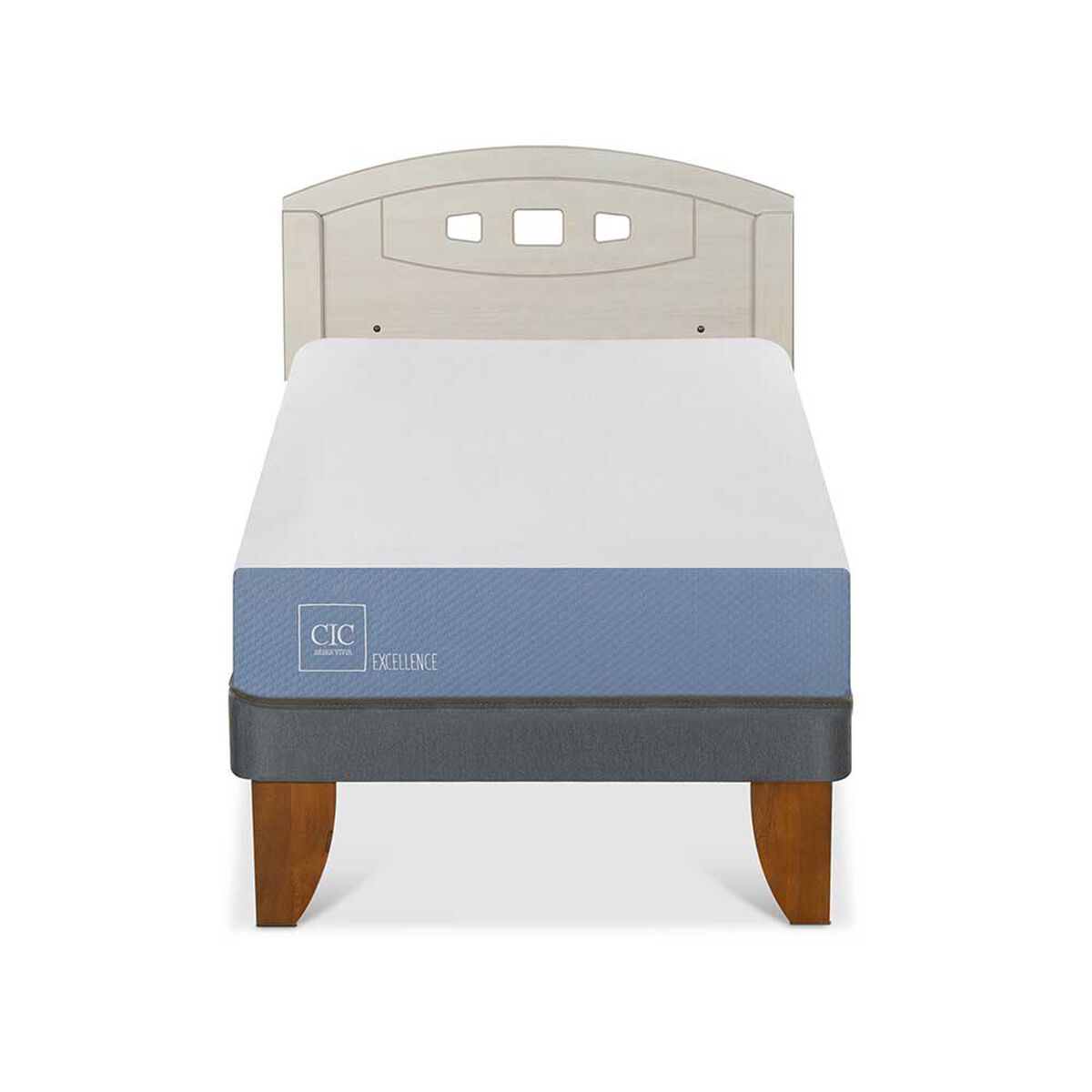 Cama Europea CIC 1 Plaza Excellence + Respaldo Gales Alpino