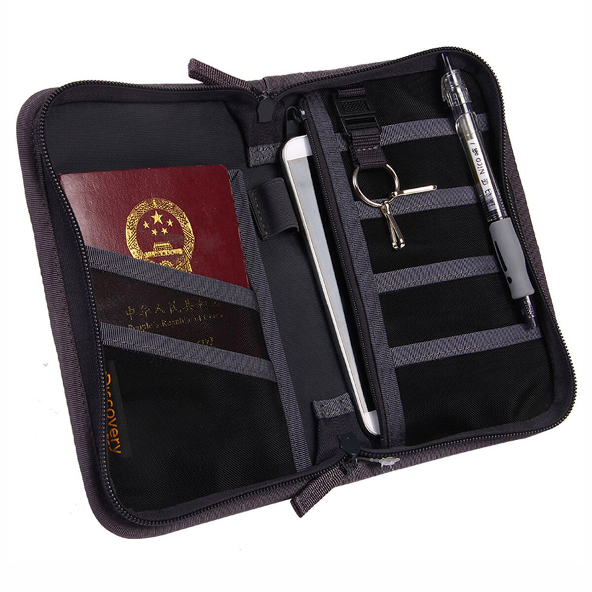 Porta Documentos Rfid Negro Discovery Adventure