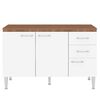 Mueble de Cocina Base Vekkahome Opie 2 Cajones 3 Puertas Blanco