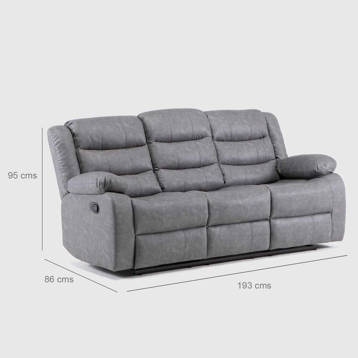 Juego de Living Reclinable Daniels Sof&aacute; 3 Cuerpos + 2 Bergers Roma Gris