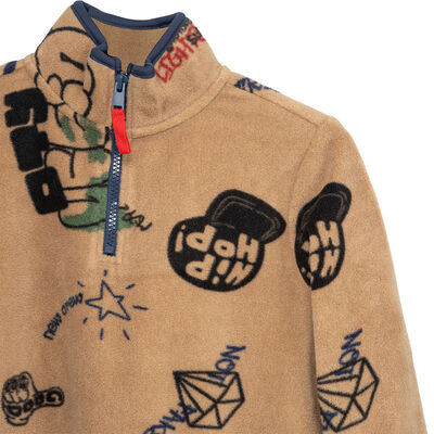 Imagen 2 del producto Polerón Polar Niño Chess Camel, Denim, Grafito, Verde