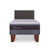 Cama Europea CIC 1,5 Plazas Ortopedic Advance + Respaldo Villarrica