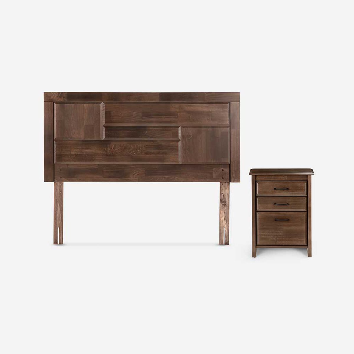 Cama Europea Rosen Full Pratta + Respaldo + Velador Dolce