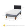 Cama Europea CIC 1,5 Plazas Excellence Plus + Respaldo Villarrica Negro