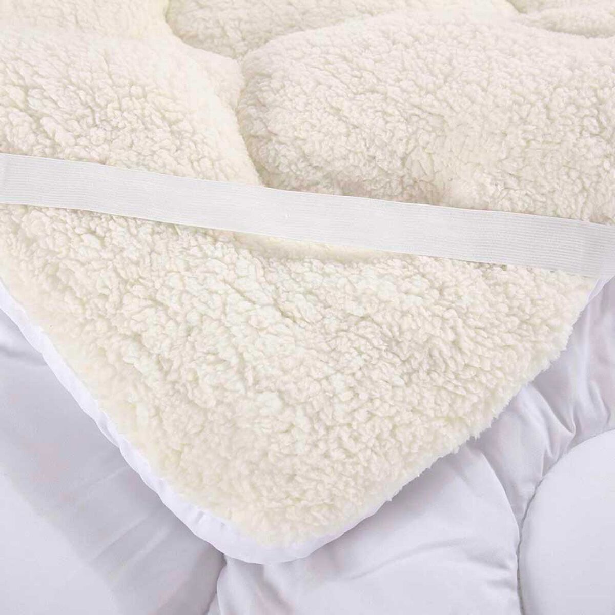 Topper Sherpa Illusions 1 Plaza Microfibra Blanco