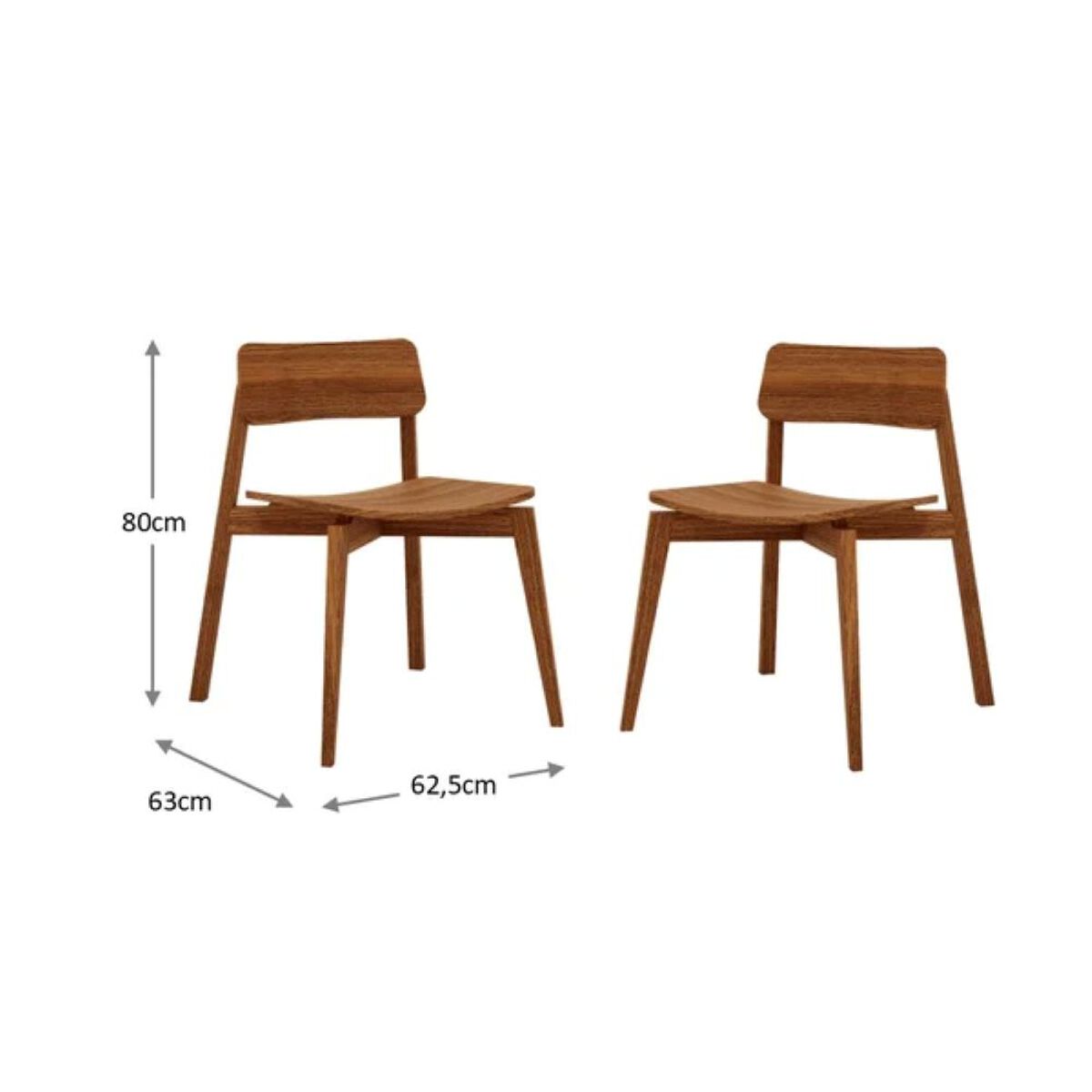 Pack 2 Sillas de Comedor Roca Nature Caoba