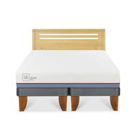 Cama Europea CIC Base Dividida 2 Plazas Excellence Plus + Respaldo Munich Mostaza