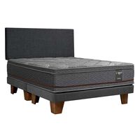 Cama Europea Celta Base Dividida King Copper Black + Respaldo