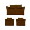 Juego de Living Elegant Detail Atlanta Sof&aacute; 2 Cuerpos + Dos sillones 1 Cuerpo Caf&eacute;