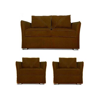 Juego de Living Elegant Detail Atlanta Sofá 2 Cuerpos + Dos sillones 1 Cuerpo Café