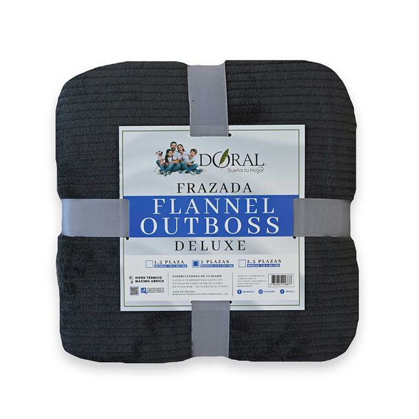 Frazada Poliéster Doral 2 Plazas Deluxe Gris Oscuro