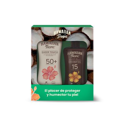 Pack Hawaiian Tropic Sheer Touch 50 + Aceite 15