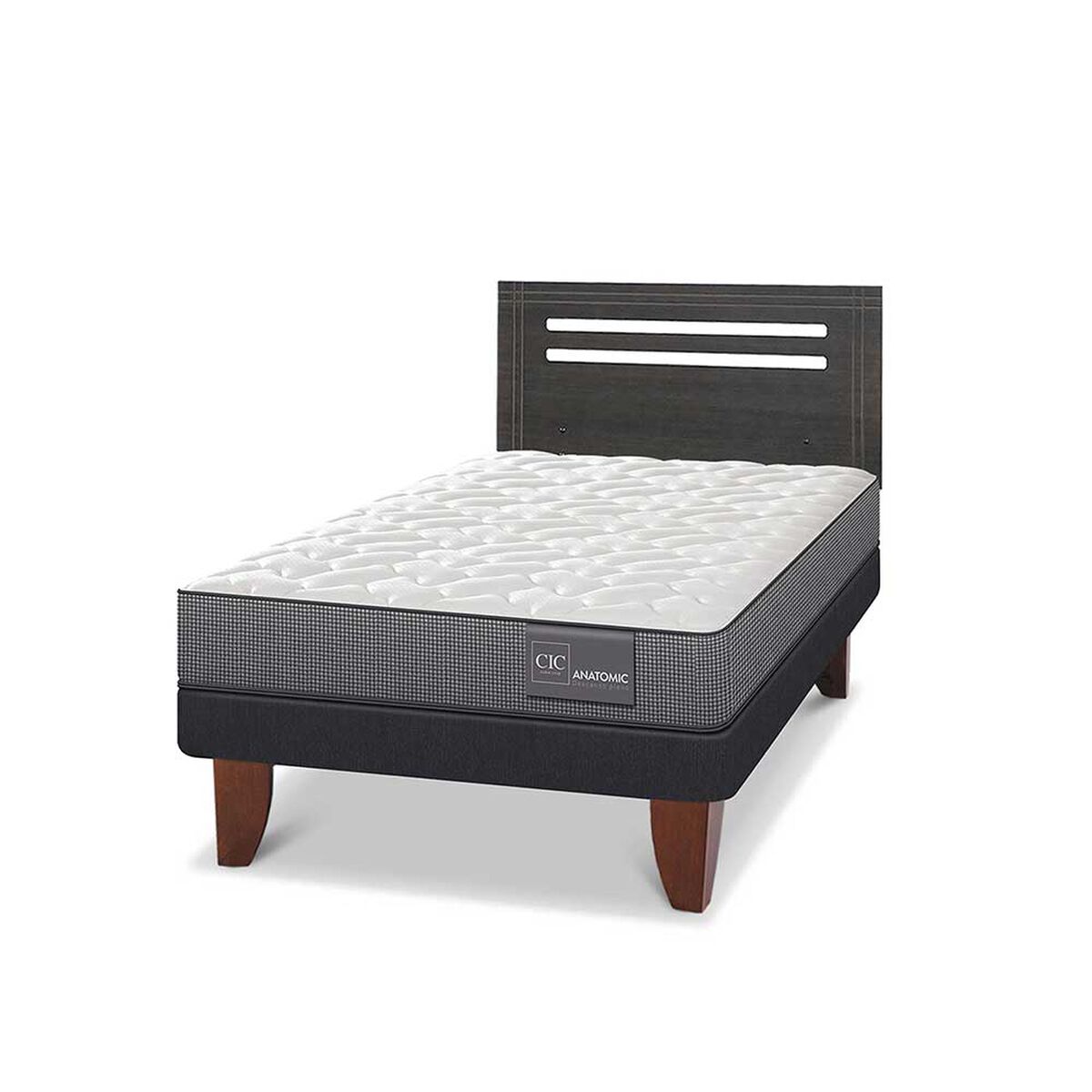 Cama Europea CIC 1,5 Plazas Anatomic + Respaldo Munich