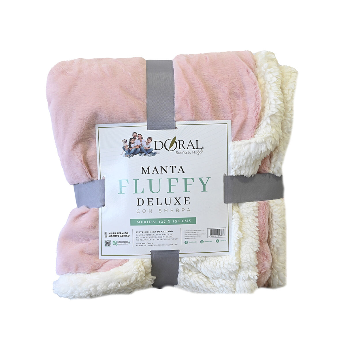 Manta de Poliéster Doral 127 x 152 cm Fluffy Rosa