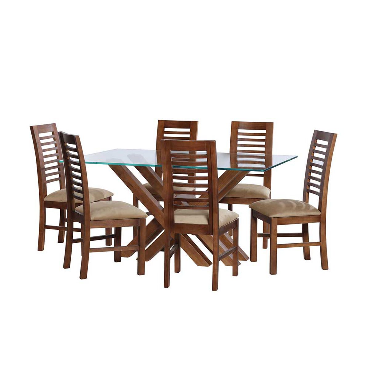 Juego de Comedor Latam Home Merida 6 Sillas Beige