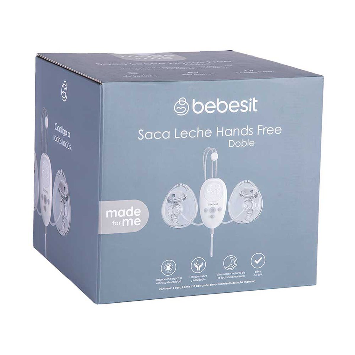 Extractor de Leche Doble Portátil con Bolsas Bebesit