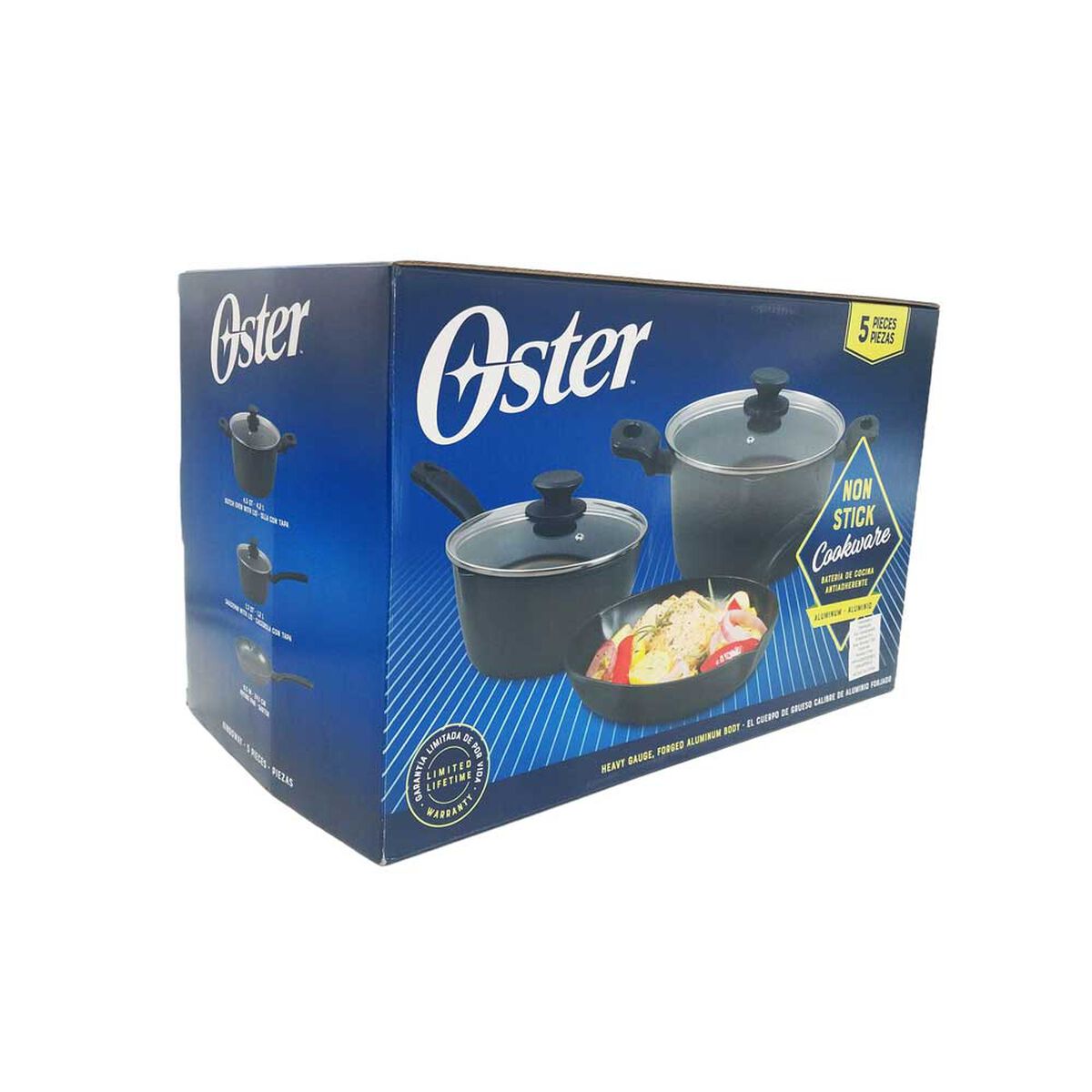 Batería de Cocina Aluminio Forjado Oster Kingsway 5 Piezas