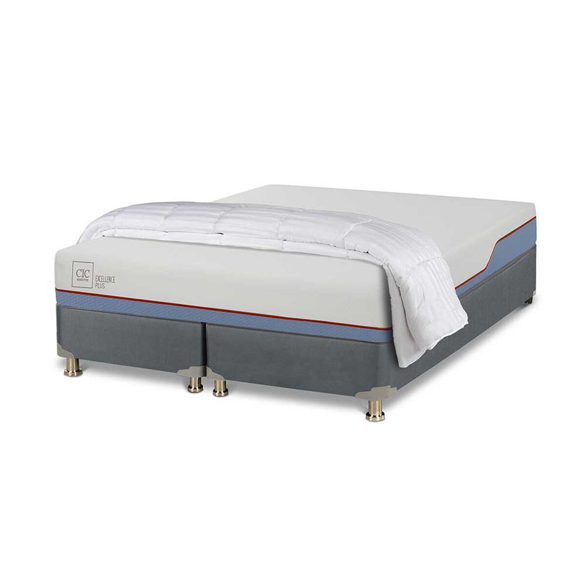 Cama Americana CIC Base Dividida 2 Plazas Excellence Plus + Plumón