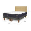 Cama Europea CIC Base Dividida 2 Plazas Grand Premium + Respaldo Milan Mostaza