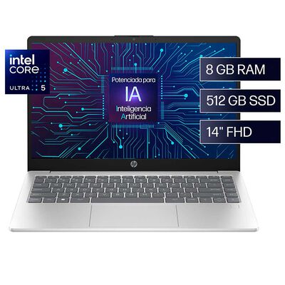 Notebook HP 14-ep1001la Core Ultra 5  RAM DDR4-3200 MT/s de 8 GB (1 x 8 GB) 512GB 14" Integrada
