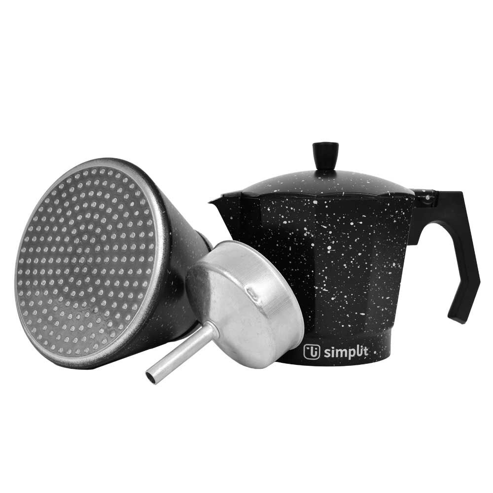 Simplit Cafetera Italiana Granito 12 Tazas Negro, foto 4