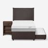 Cama Nido Rosen 1,5 Plazas Pratta + Respaldo + Velador Maurice Chocolate