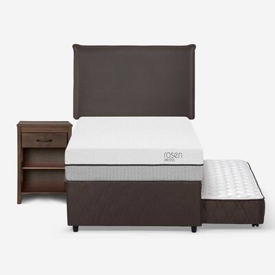 Imagen 2 del producto Cama Nido Rosen 1,5 Plazas Pratta + Respaldo + Velador Maurice Chocolate
