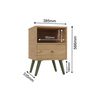 Velador Yardas CB201OAOA Nogal 1 Cajón