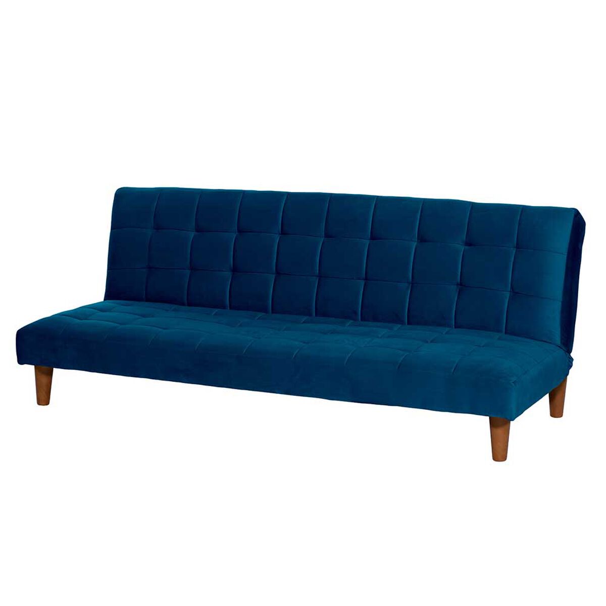 Futón Latam Home Turin Velvet 3 Cuerpos Azul Petróleo