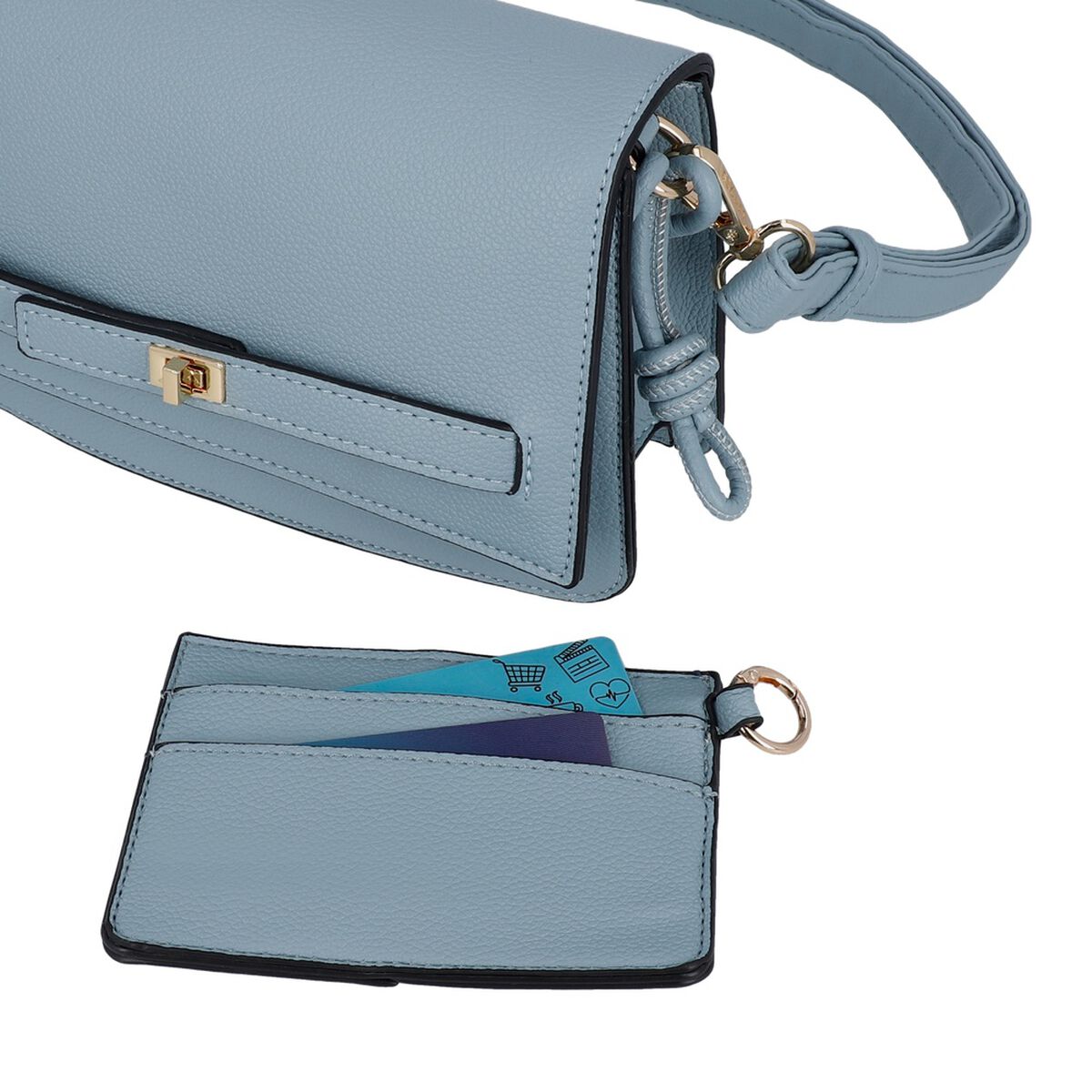 Cartera Bandolera Secret Serbia SC7 Peque&ntilde;a Celeste