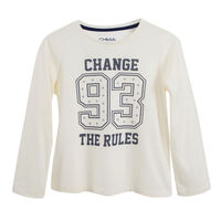 Polera Manga Larga Niña Chess Crudo, Rosado, Verde