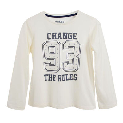 Imagen 1 del producto Polera Manga Larga Niña Chess Crudo, Rosado, Verde