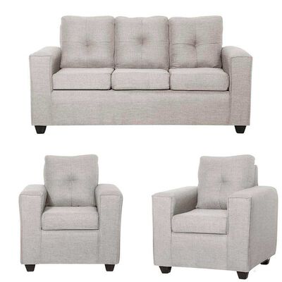 Juego de Living Black Factory Ranger Sofá 3 Cuerpos + Dos Sillones 1 Cuerpo Crema