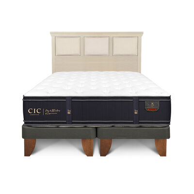 Cama Europea CIC Base Dividida King Grand Premium + Respaldo Torino Alpino