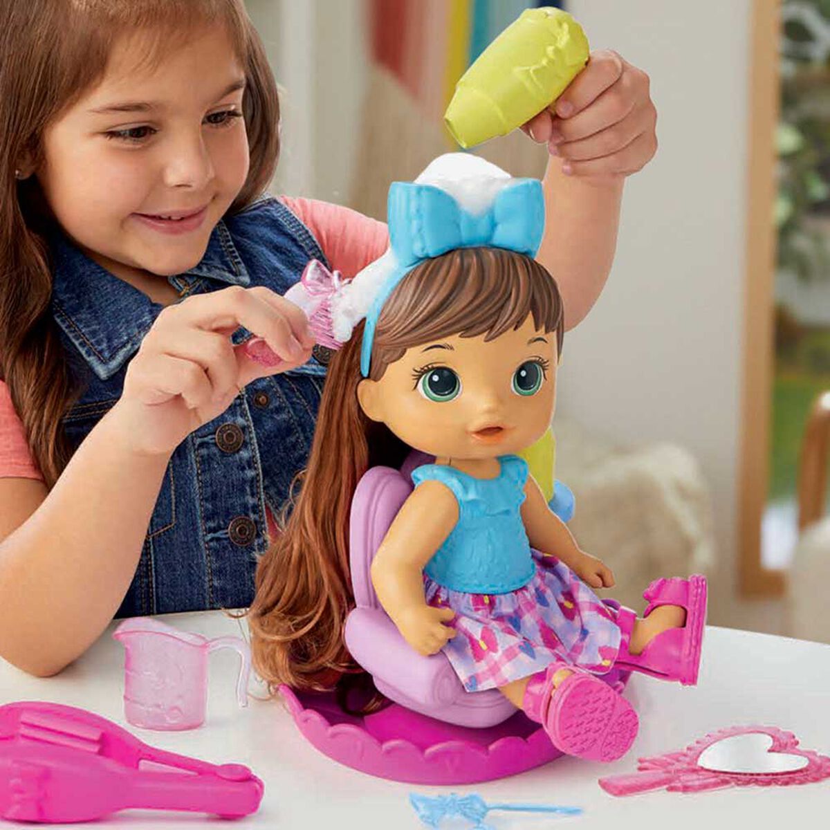 Muñeca Baby Alive Día Spa Sirena Cabello Castaña